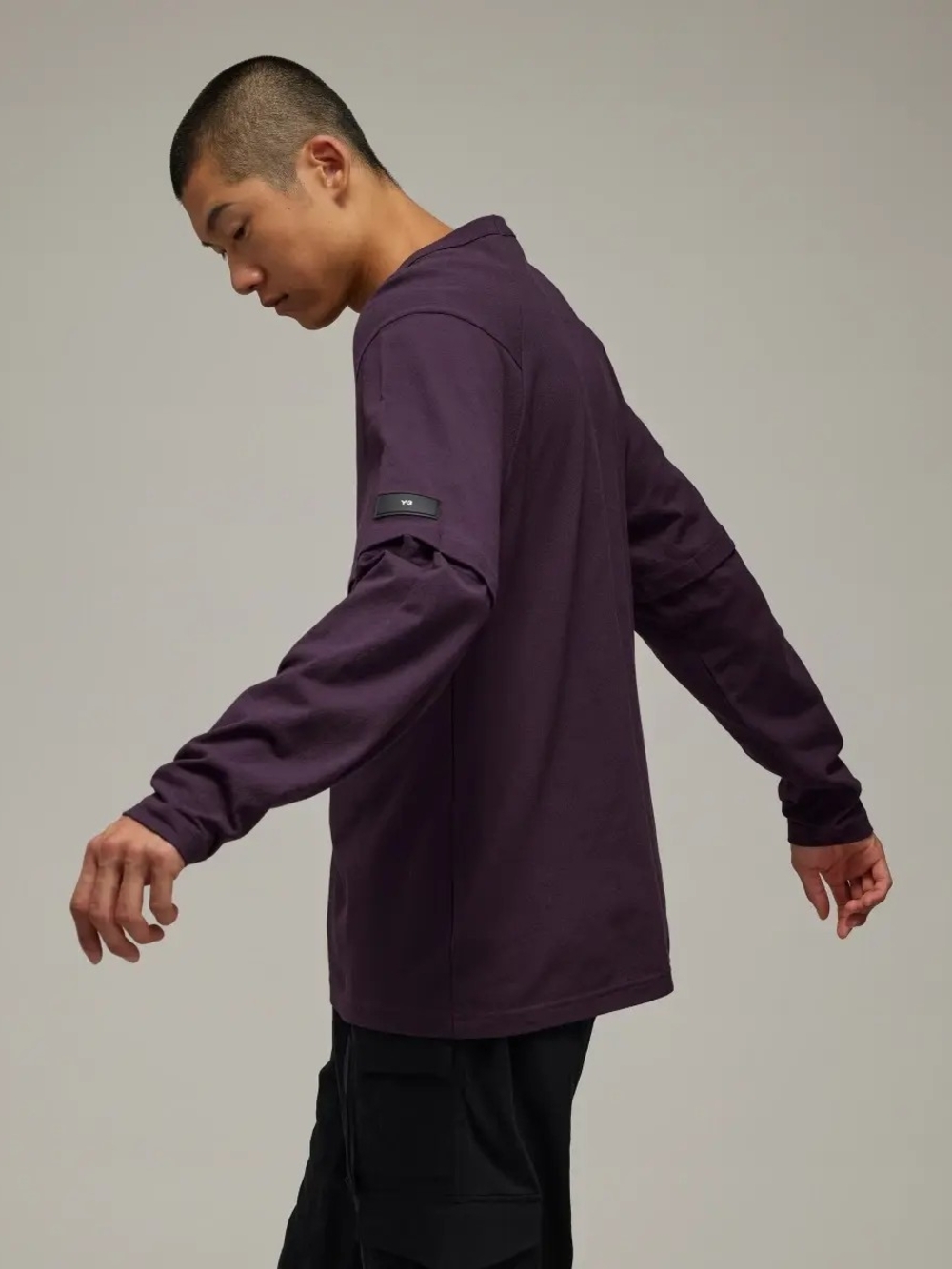 ​NWT Adidas Y-3 Crepe Single Jersey Long Sleeve Tee Violet Night IP7674 Size M